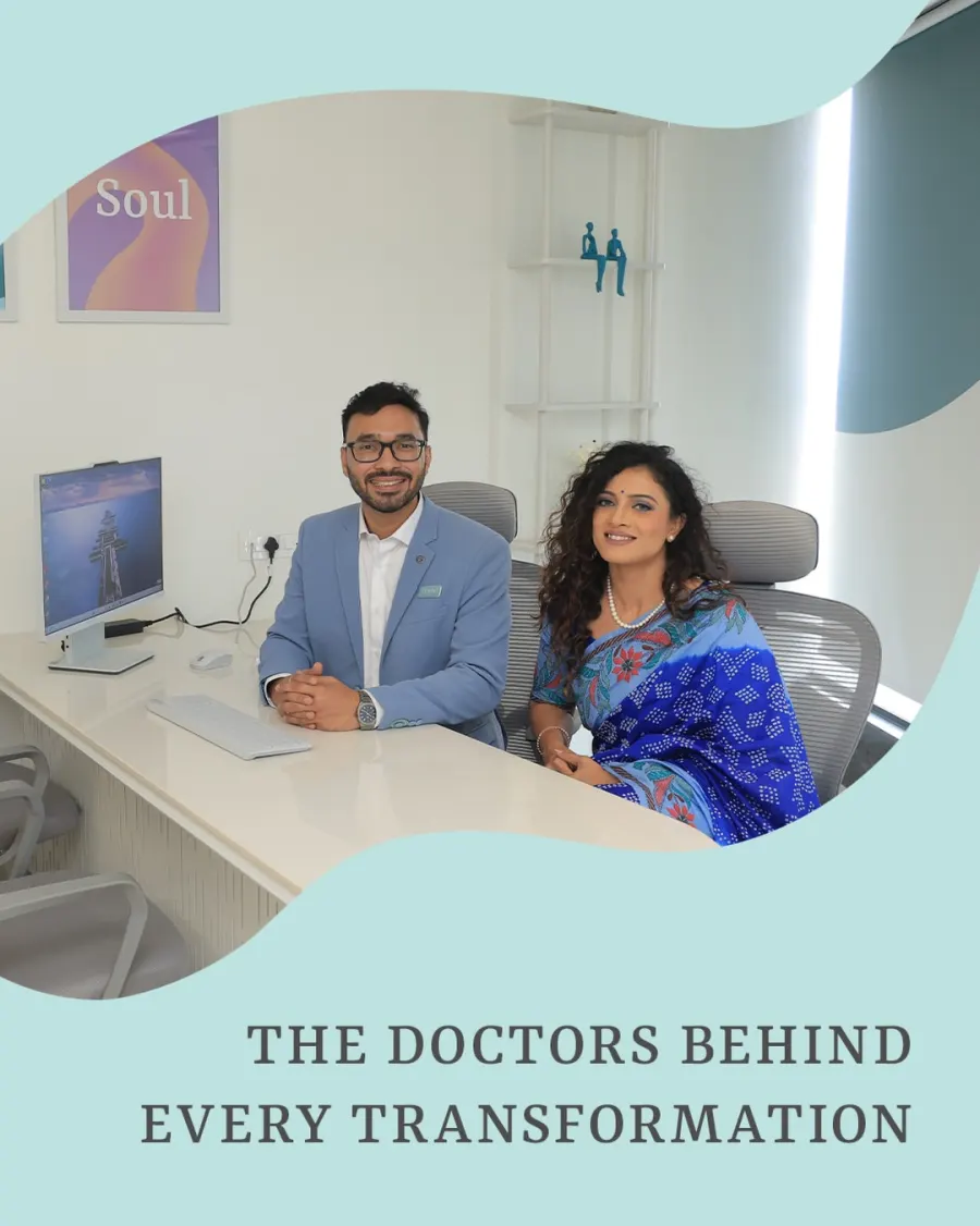 Dr. Dhrumit Gohil and Dr. Twinkle Gohil in their consultation room at Izumi